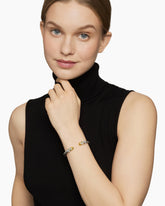 Helena Bracelet in Sterling Silver with 18K Yellow Gold, Gold Domes and Diamonds, 6mm